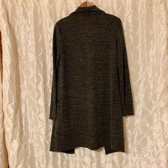 Costa Blanca Grey Open Drape Front Zipper Cardigan - Picture 4 of 7